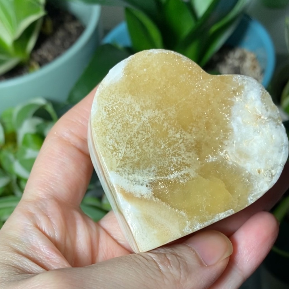 Blue Caribbean Calcite Heart